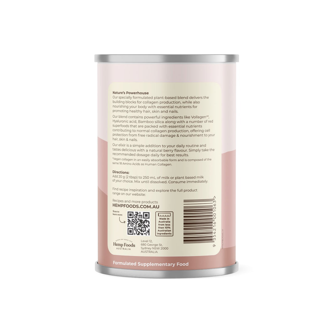 Hemp Foods Australia Plant-Based Collagen+ Berry