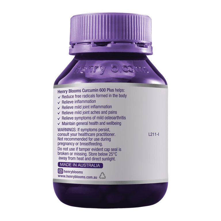 Henry Blooms Curcumin 600 Plus | Mr Vitamins