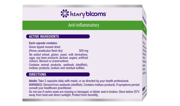 Henry Blooms Green Lipped Mussel 500mg | Mr Vitamins