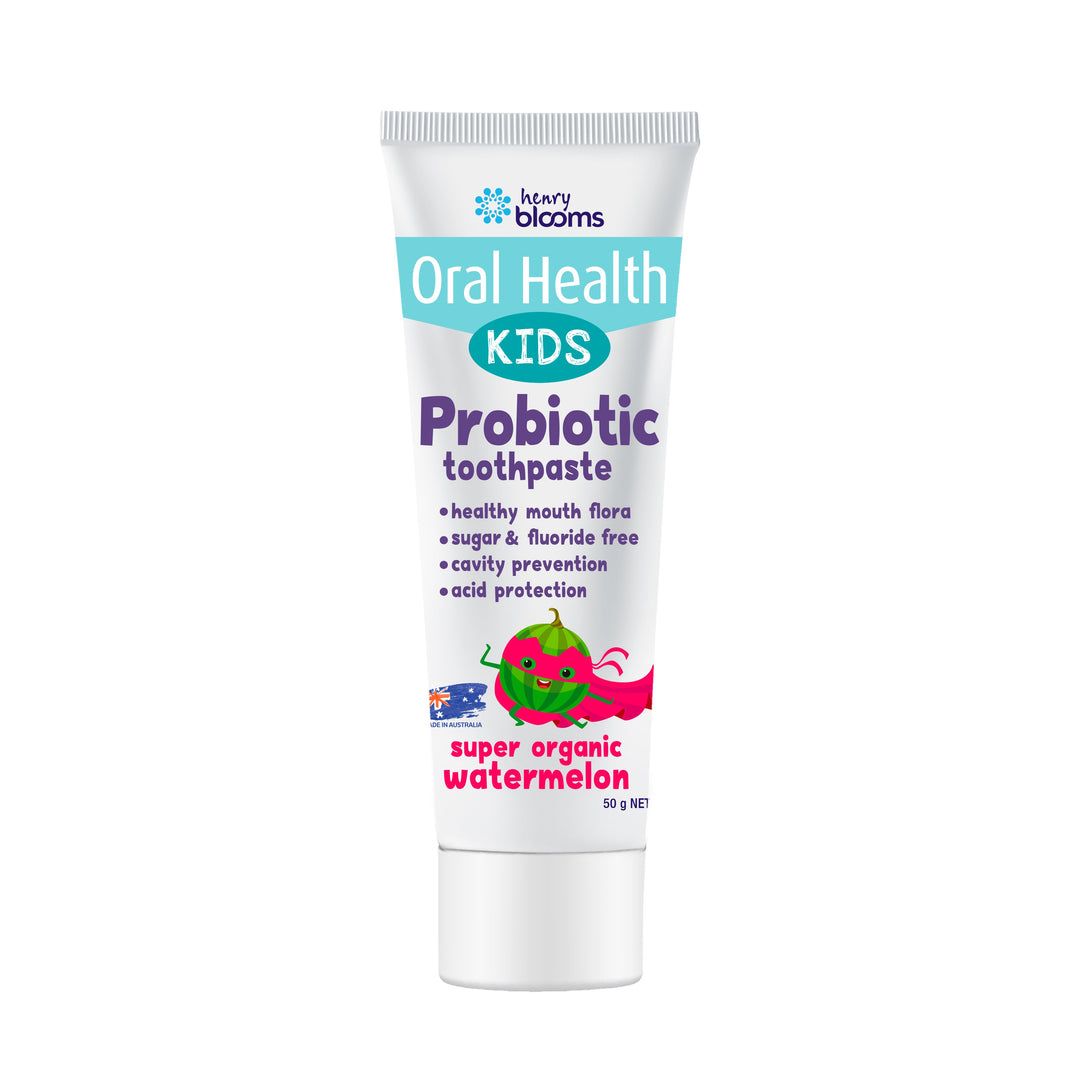 Henry Blooms Kids Probiotic Toothpaste Super Organic Watermelon | Mr Vitamins