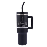 Insulated Tumbler with Handle & Straw Onyx | Mr Vitamins