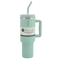 Insulated Tumbler with Handle & Straw Sage | Mr Vitamins