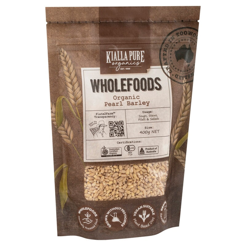 KIALLA ORGANIC PEARL BARLEY 400G