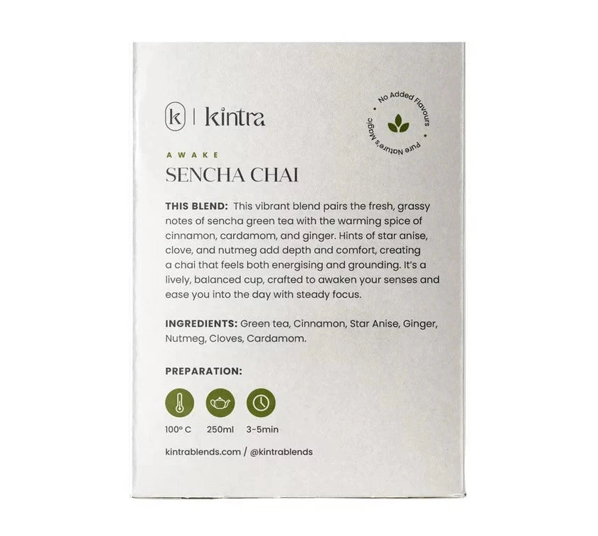 KINTRA BLENDS Herbal Tea Bags Sencha Chai 28pk