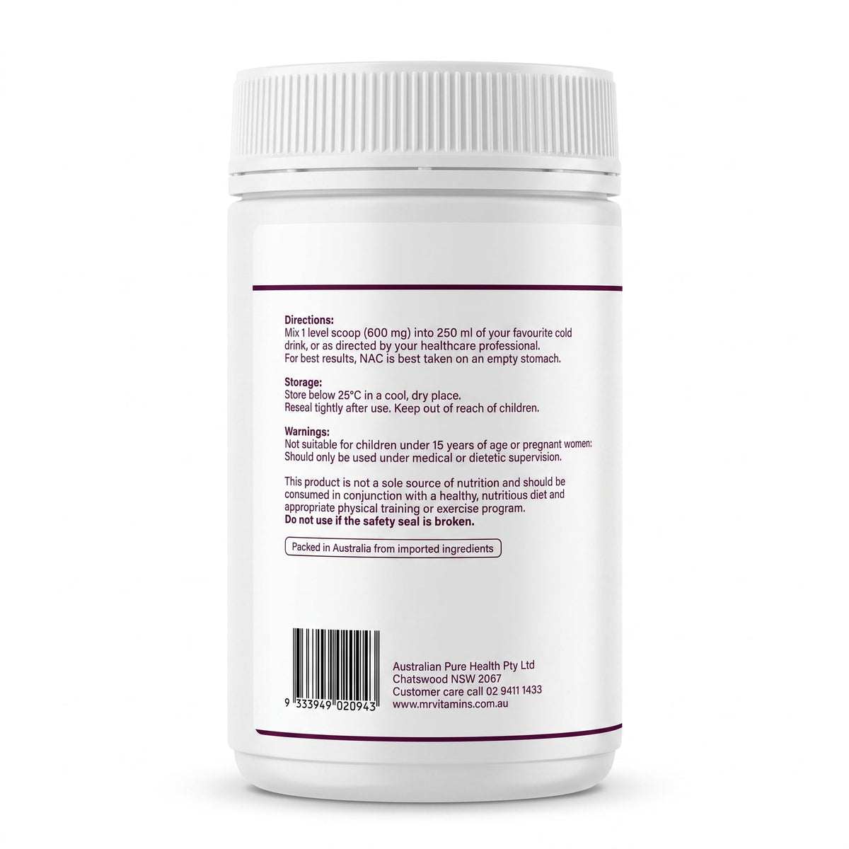 Live More You Nutraceuticals N-Acetyl-Cysteine 150g | Mr Vitamins