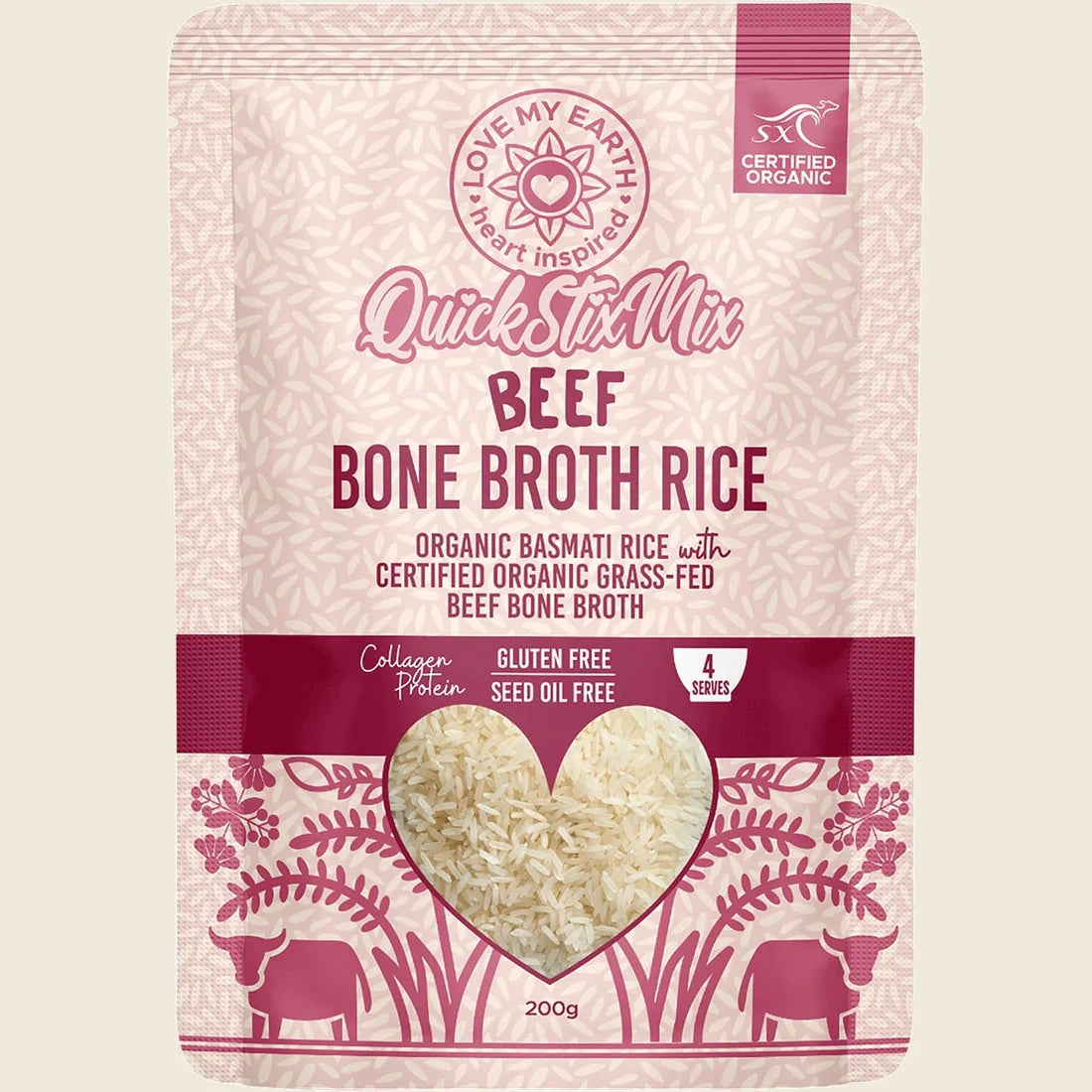 LOVE MY EARTH Quick Stix Mix Organic Bone Broth Rice Beef 200g – Mr ...