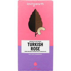 LOVING EARTH Turkish Rose Cashew Mylk Chocolate With Cranberries