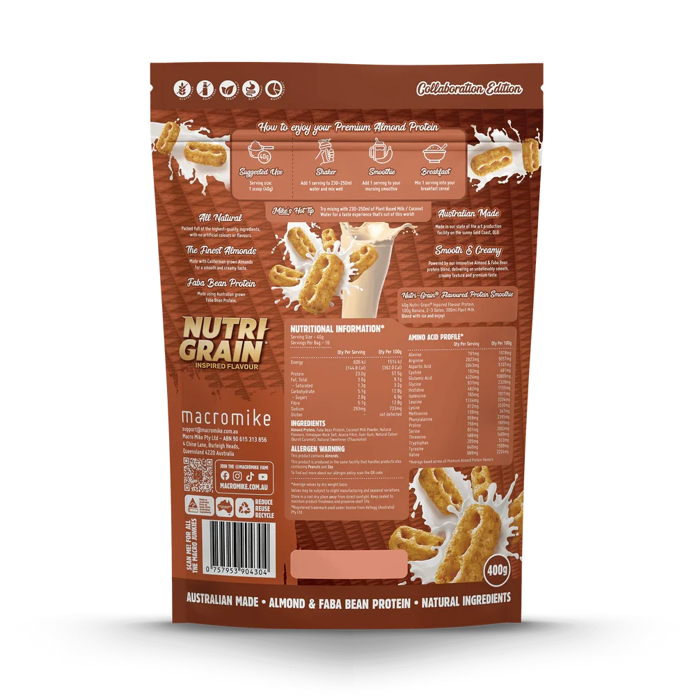 MACRO MIKE Premium Almond Protein Nutri-Grain 400g