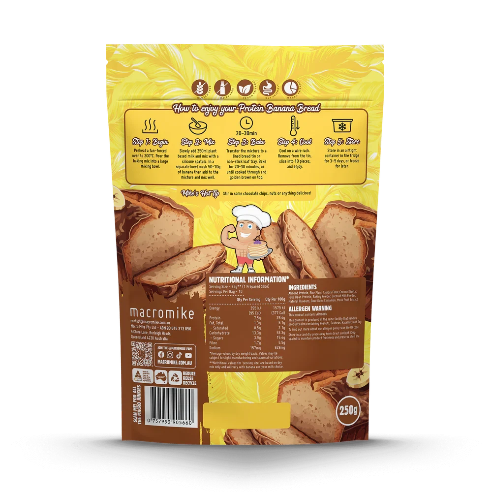 Macro Mike Protein Banana Bread Baking Mix | Mr Vitamins