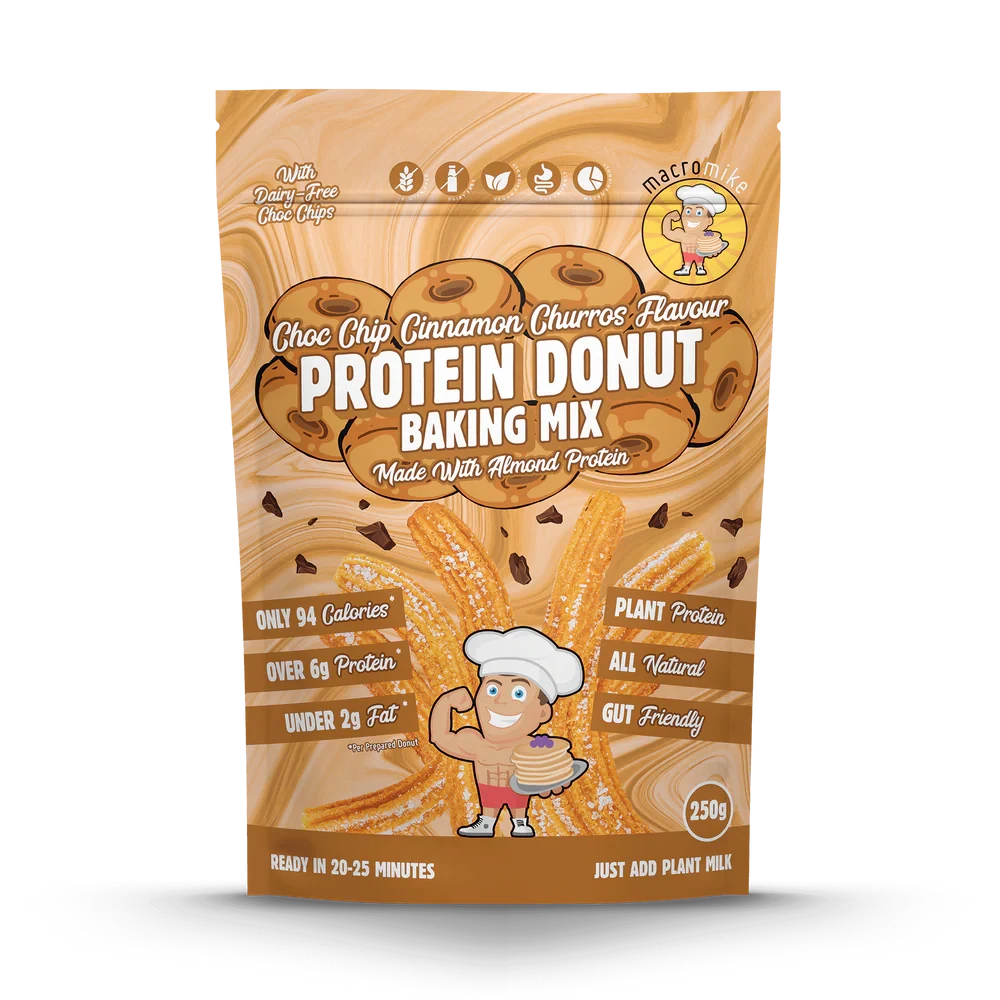 Macro Mike Protein Donut Baking Mix Choc Chip Cinnamon Churros