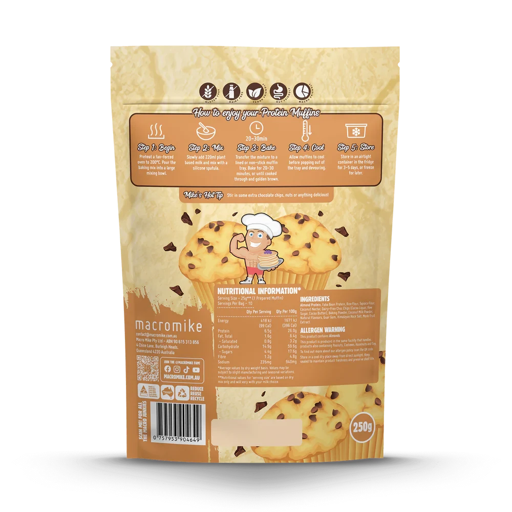 MACRO MIKE Protein Muffin Baking Mix Choc Chip