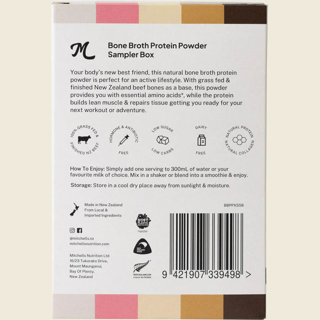 MITCHELLS NUTRITION Bone Broth Protein Powder sampler box