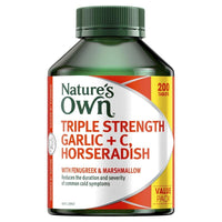 Natures Own Garlic + C, Horseradish, Fenugreek & Marshmallow Tablets | Mr Vitamins