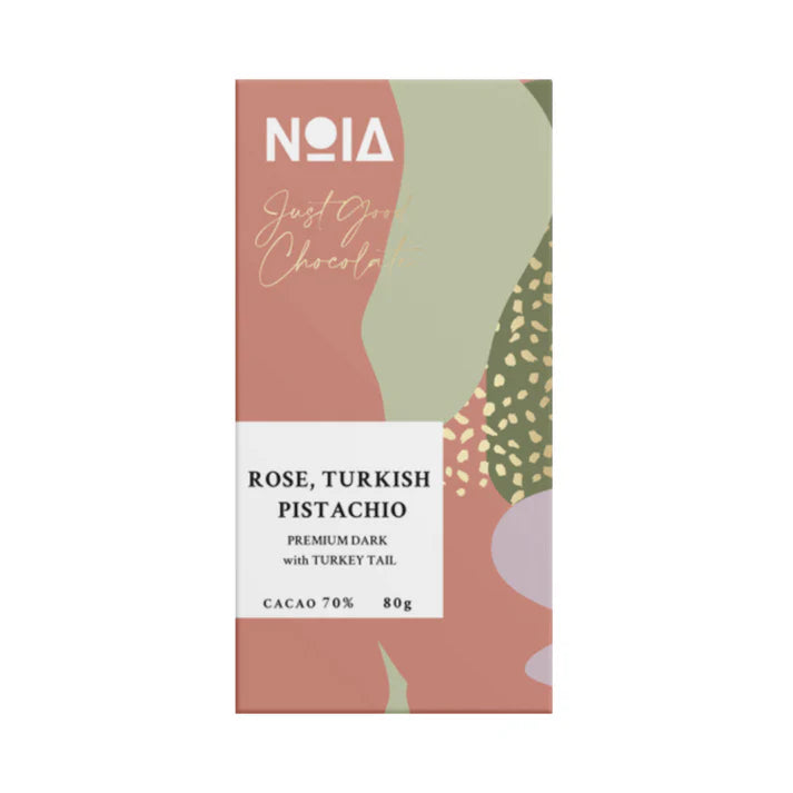 NOIA Chocolate Rose, Turkish n Pistachio with Turkey Tail 70% Cacao