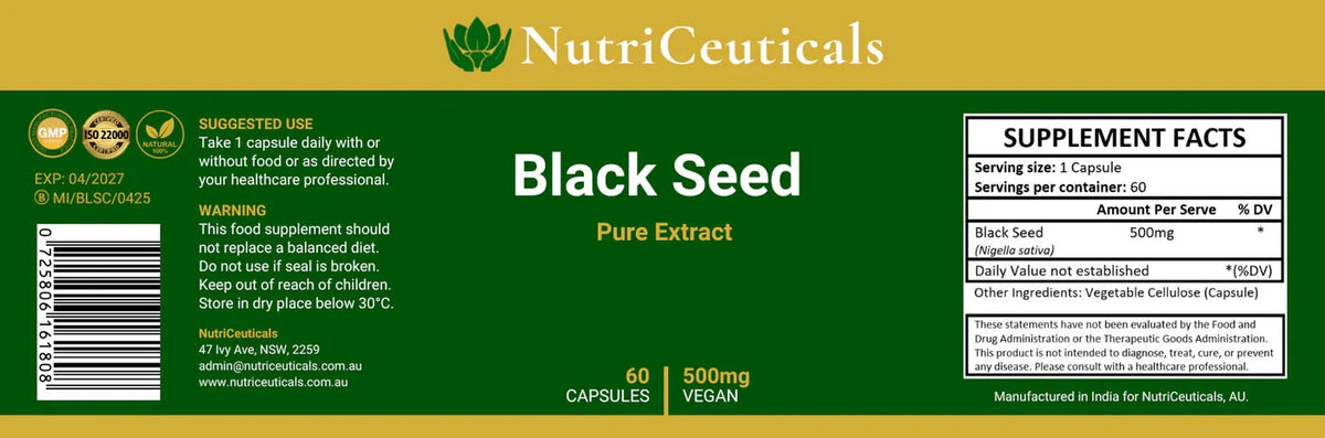 Nutriceuticals Black Seed 60 Capsules