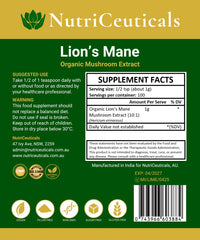 Nutriceuticals Lion’s Mane Powder 100g | Mr Vitamins