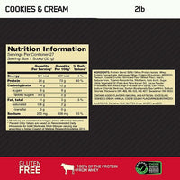 Optimum Nutrition Gold Standard 100% Whey Cookies and Cream 909g | Mr Vitamins