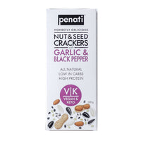 Penati Keto Nut and Seed Crackers - Garlic n Black Pepper 120g | Mr Vitamins