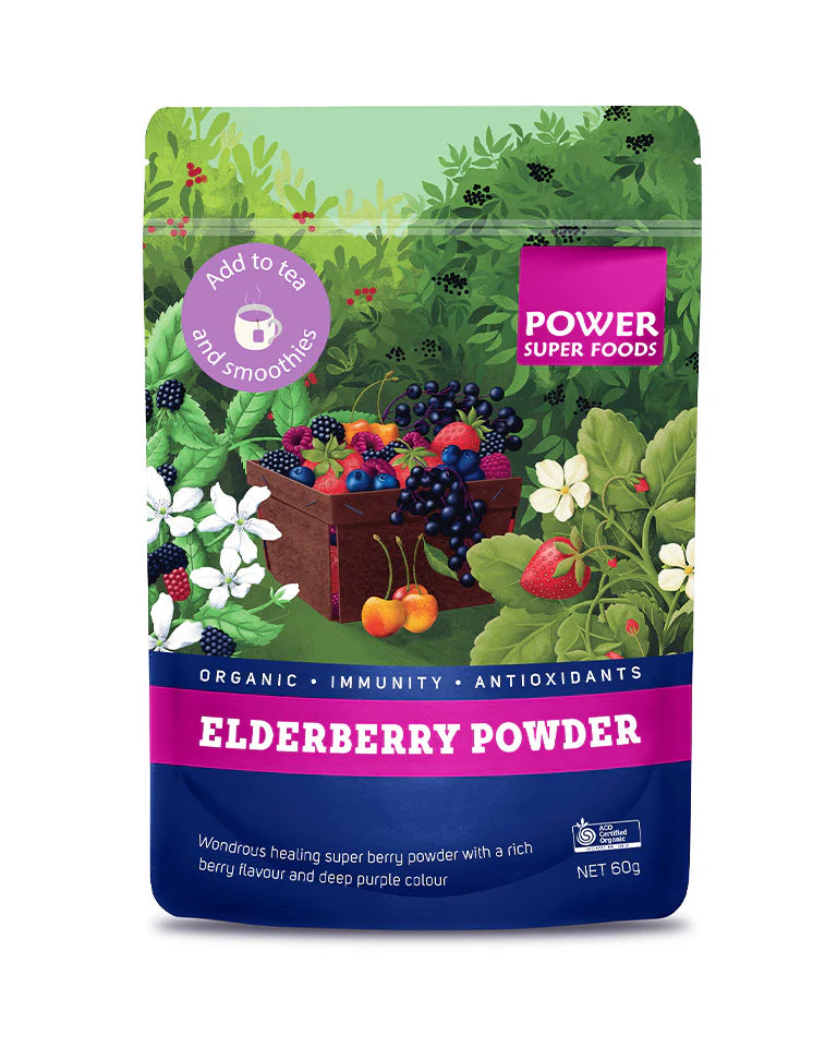 Power Superfoods Elderberry Powder Cert Org 60g