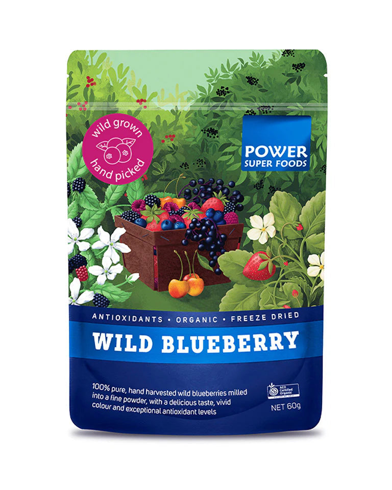 Power Super FoodsWild Blueberry Powder Cert Org 60g – Mr Vitamins