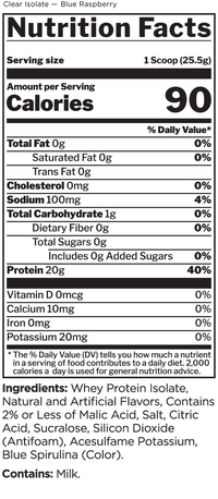 RULE 1 CLEAR WHEY ISOLATE BLUE RASPBERRY | Mr Vitamins
