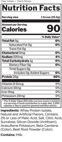 RULE 1 CLEAR WHEY ISOLATE PEACH MANGO | Mr Vitamins