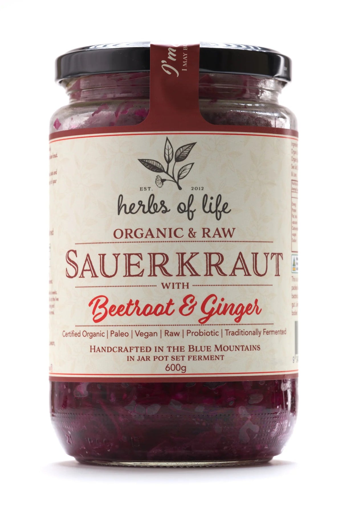 Sauerkraut Green Cabbage With Beetroot and Ginger