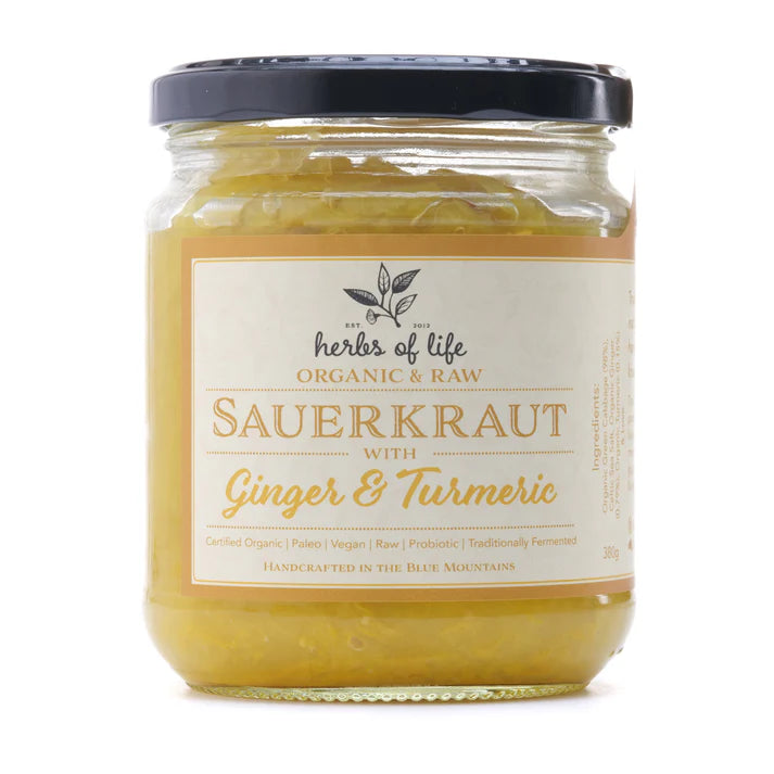 Sauerkraut Green Cabbage With Turmeric and Ginger