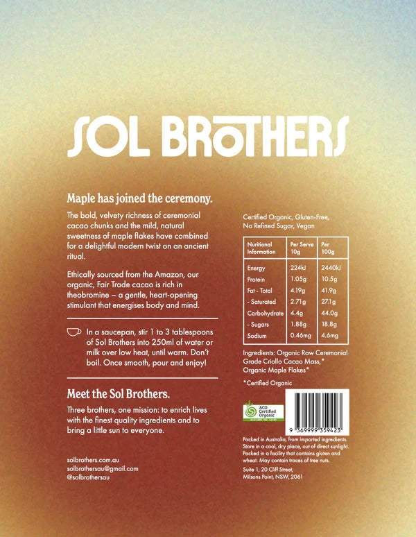 Sol Brothers - Ceremonial Cacao and Maple | Mr Vitamins