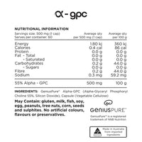Switch ALPHA GPC 55% GENIUSPURE | Mr Vitamins