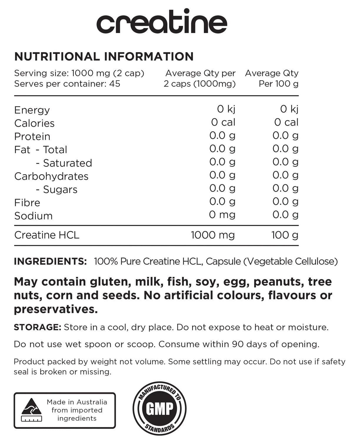 Switch Nutrition Creatine HCL Caps