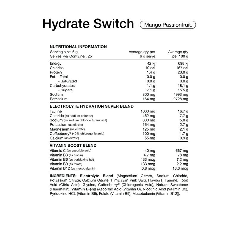 Switch Nutrition Hydrate Sugar Free | Mr Vitamins