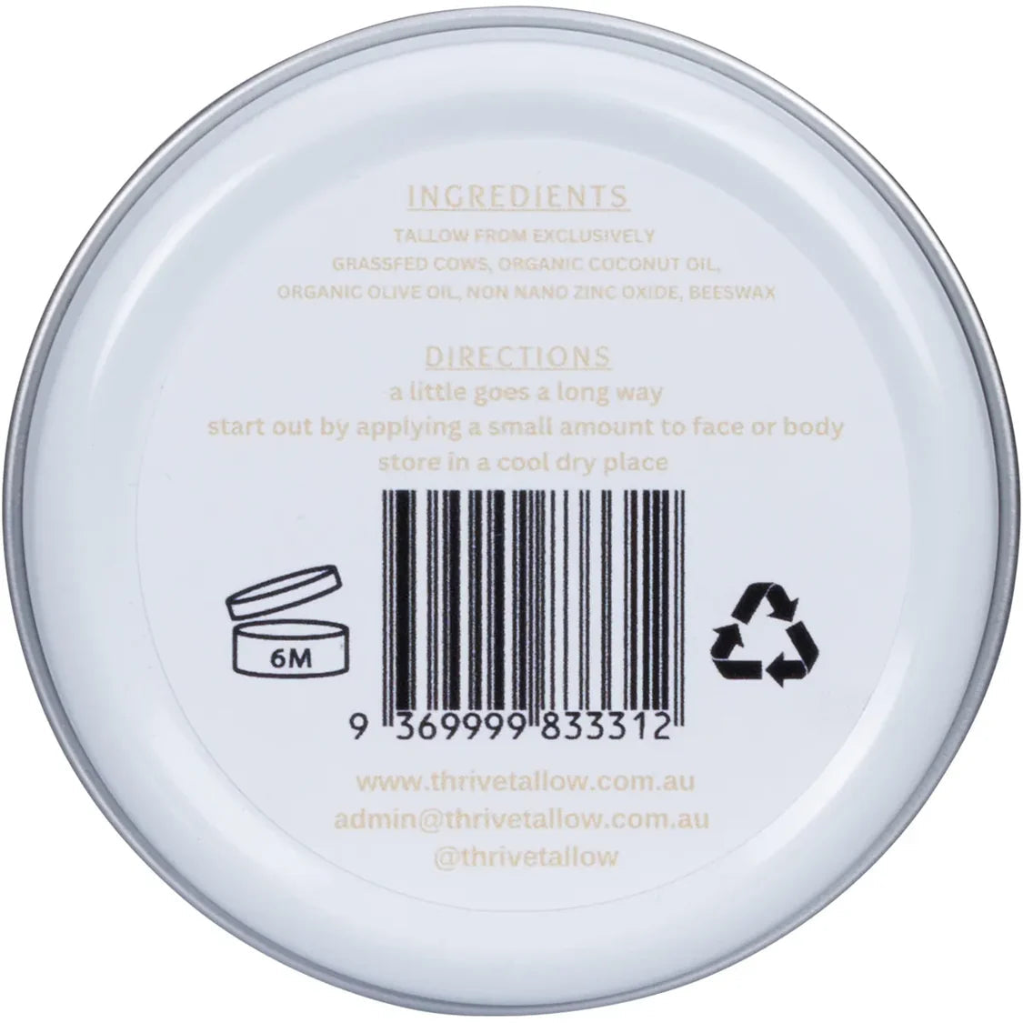 Thrive Tallow Non Tinted Sun Balm with Zinc