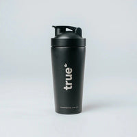 True Protein Matte Black Stainless Steel Shaker | Mr Vitamins