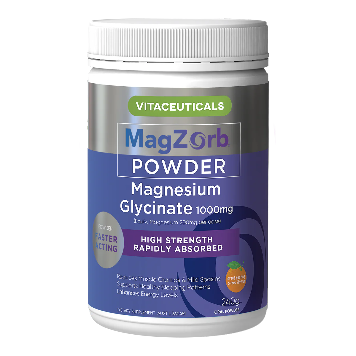 Vitaceuticals Magzorb Magnesium Glycinate 240g Powder
