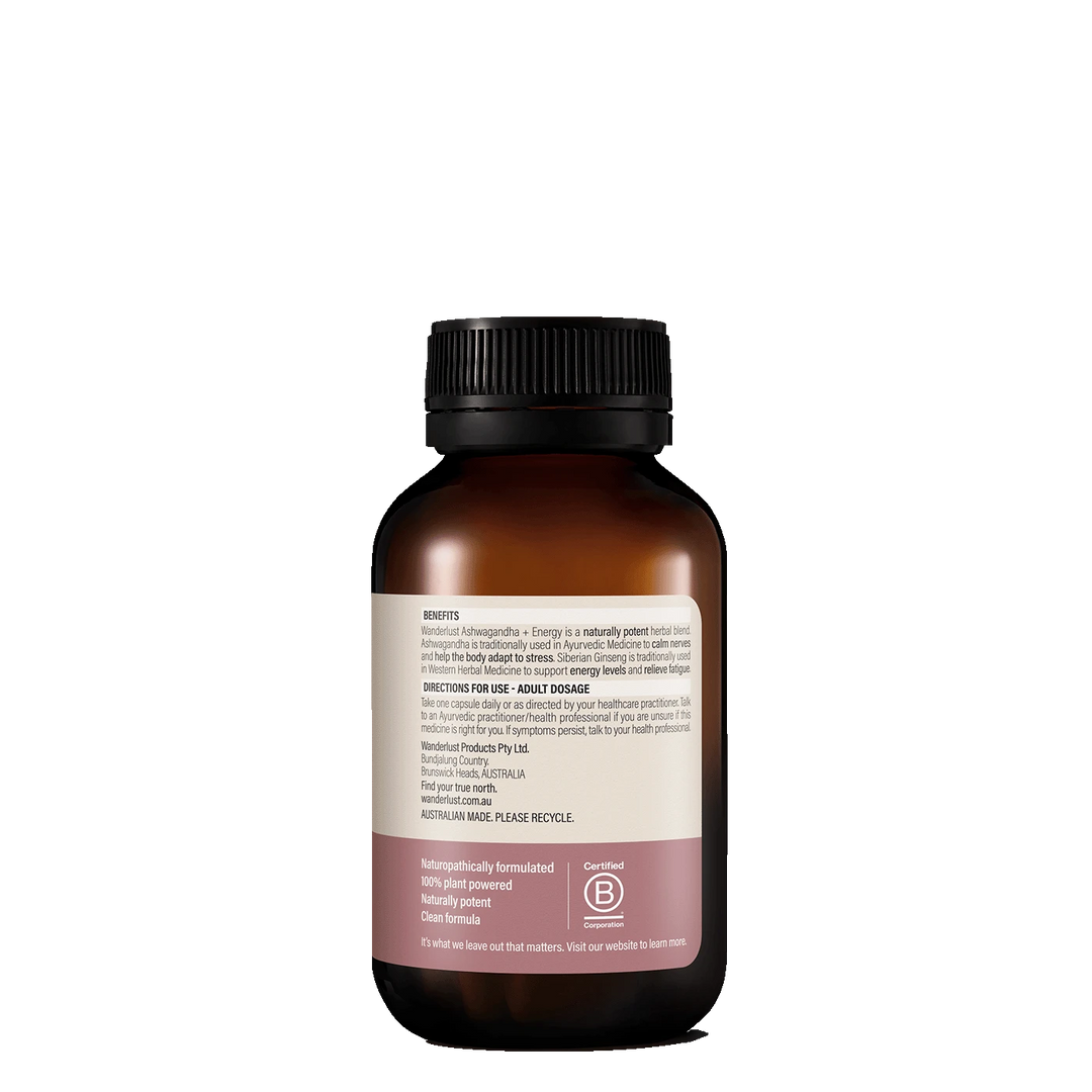 Wanderlust Ashwagandha + Energy 60 Capsules