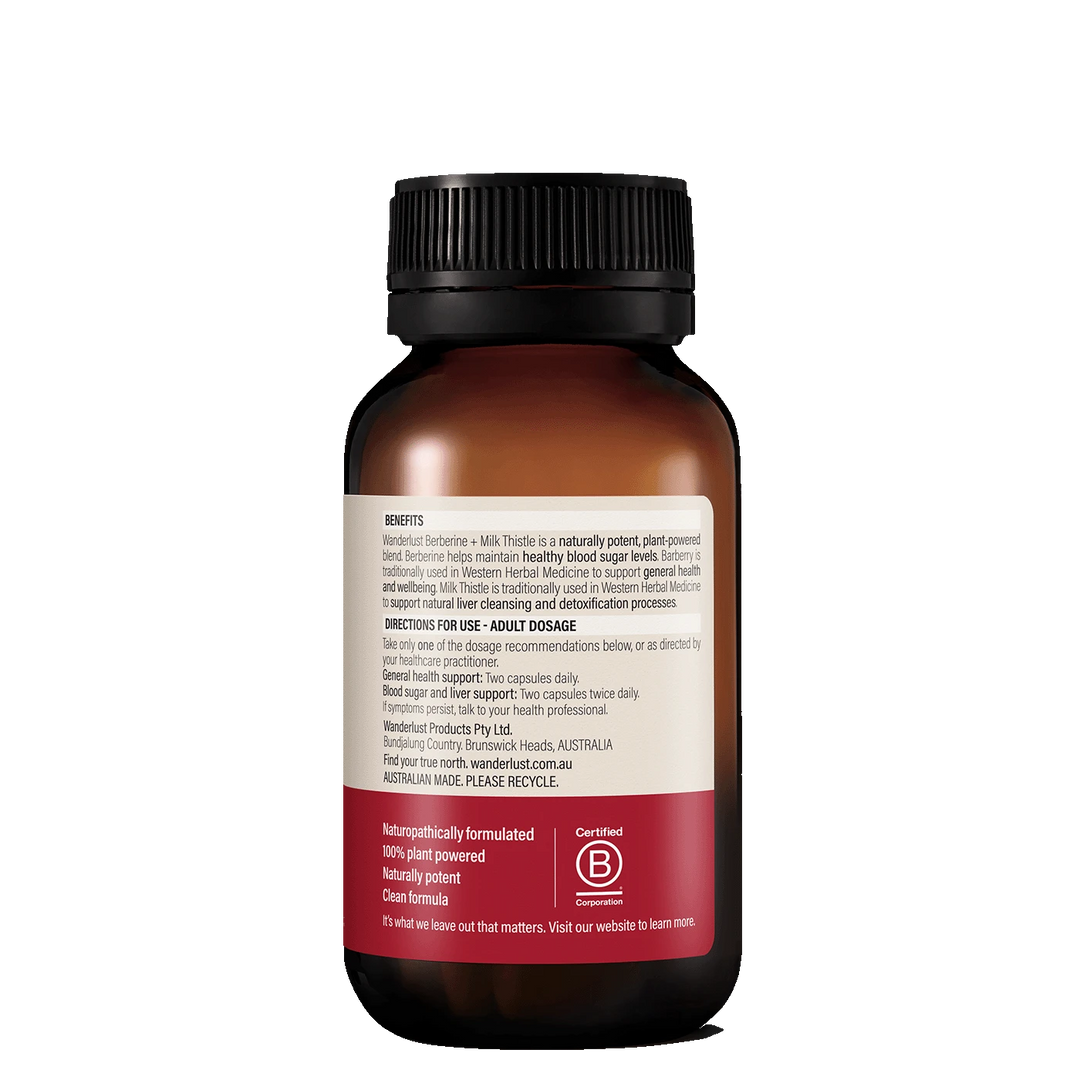 Wanderlust Berberine + Milk Thistle 120 Capsules