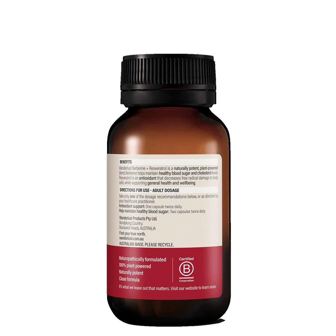Wanderlust Berberine + Resveratrol 120 Capsules