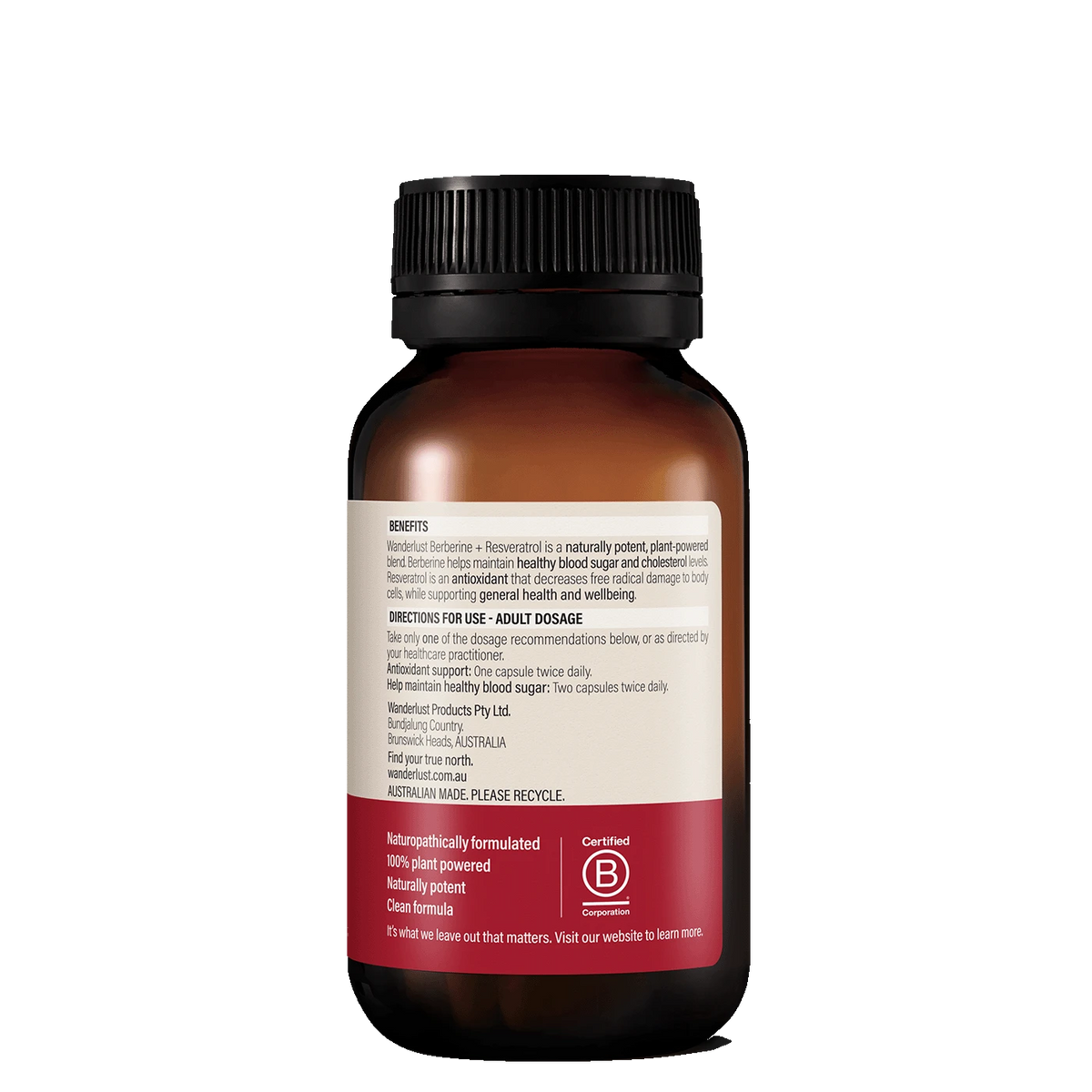 Wanderlust Berberine + Resveratrol 120 Capsules