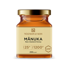 Watson & Son UMF 25+/MGO 1200+ 250g Manuka Honey Glass