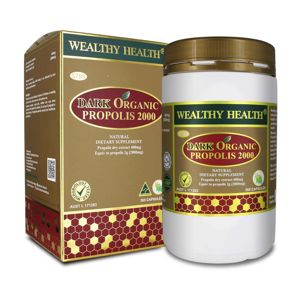 Wealthy Health Gift Box (Dark Organic Propolis 2000mg 365 Capsules + Organic Squalene 1000mg With Vitamin E 365 Capsules + Free Gift) | Mr Vitamins