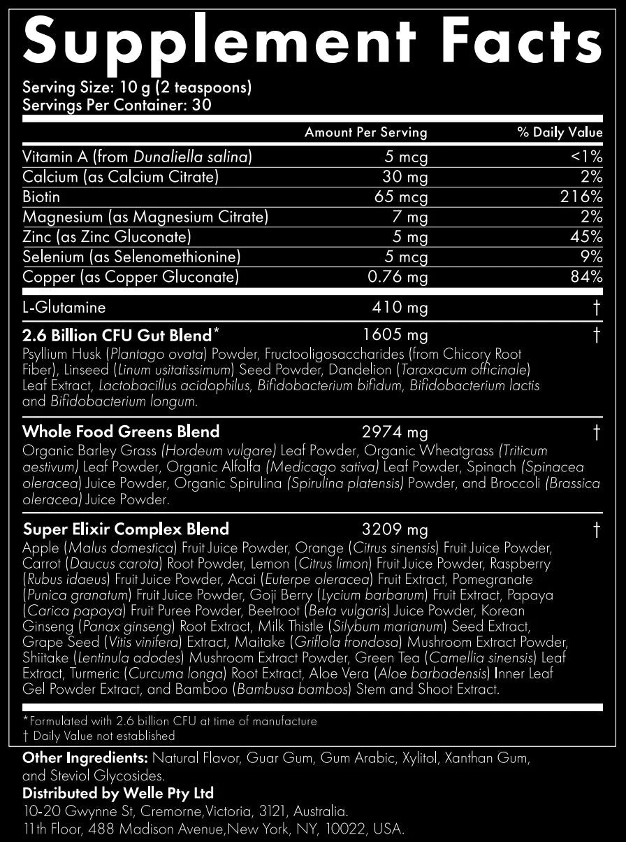 WelleCo Super Elixir Greens Blood Orange