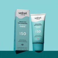 WOTNOT Natural Zinc Face Sunscreen SPF50 with antioxidant CoQ10 | Mr Vitamins