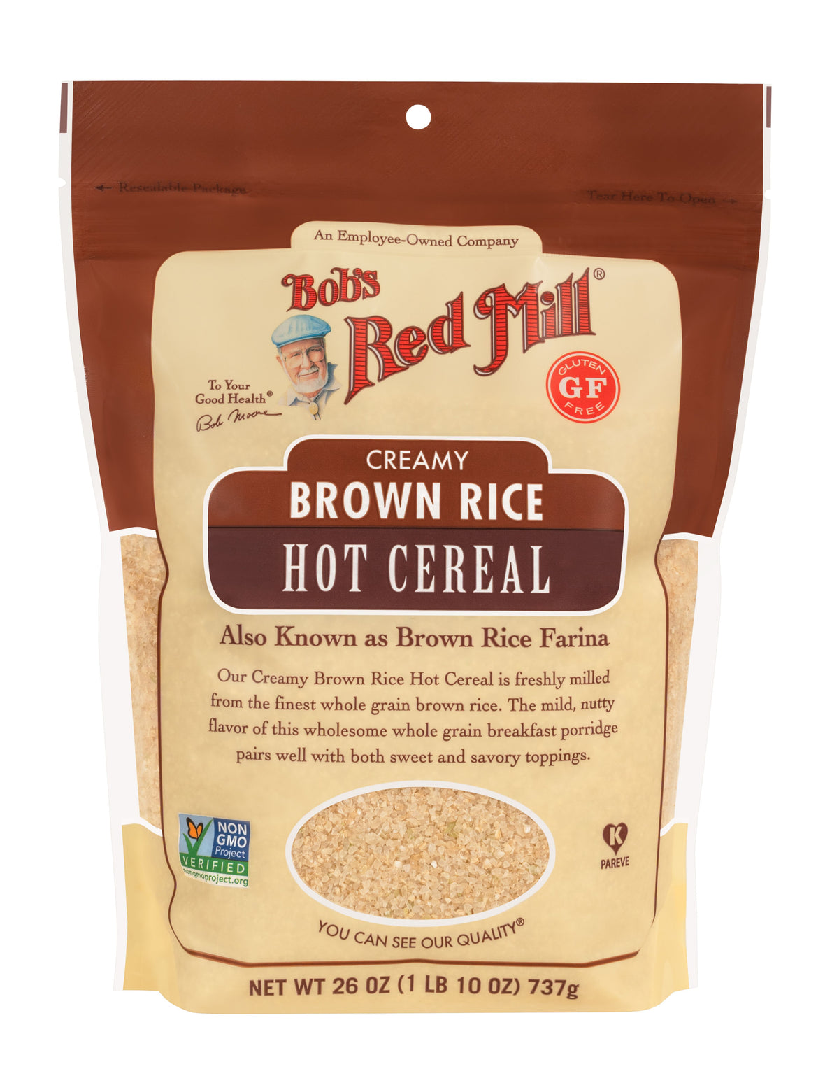 Bobs Red Mill Organic Creamy Brown Rice Hot Cereal