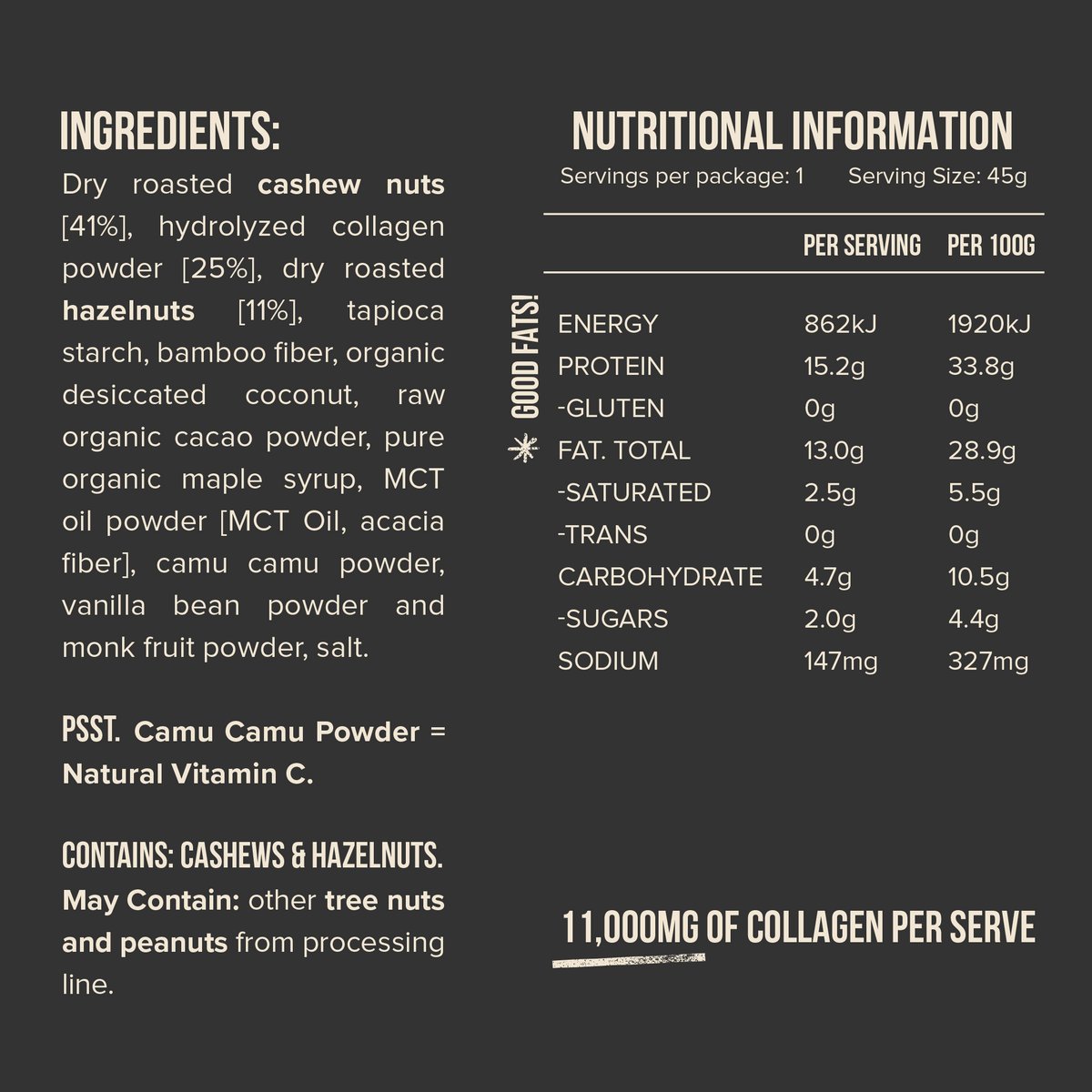 Chief Collagen Bar Hazelnut Brownie