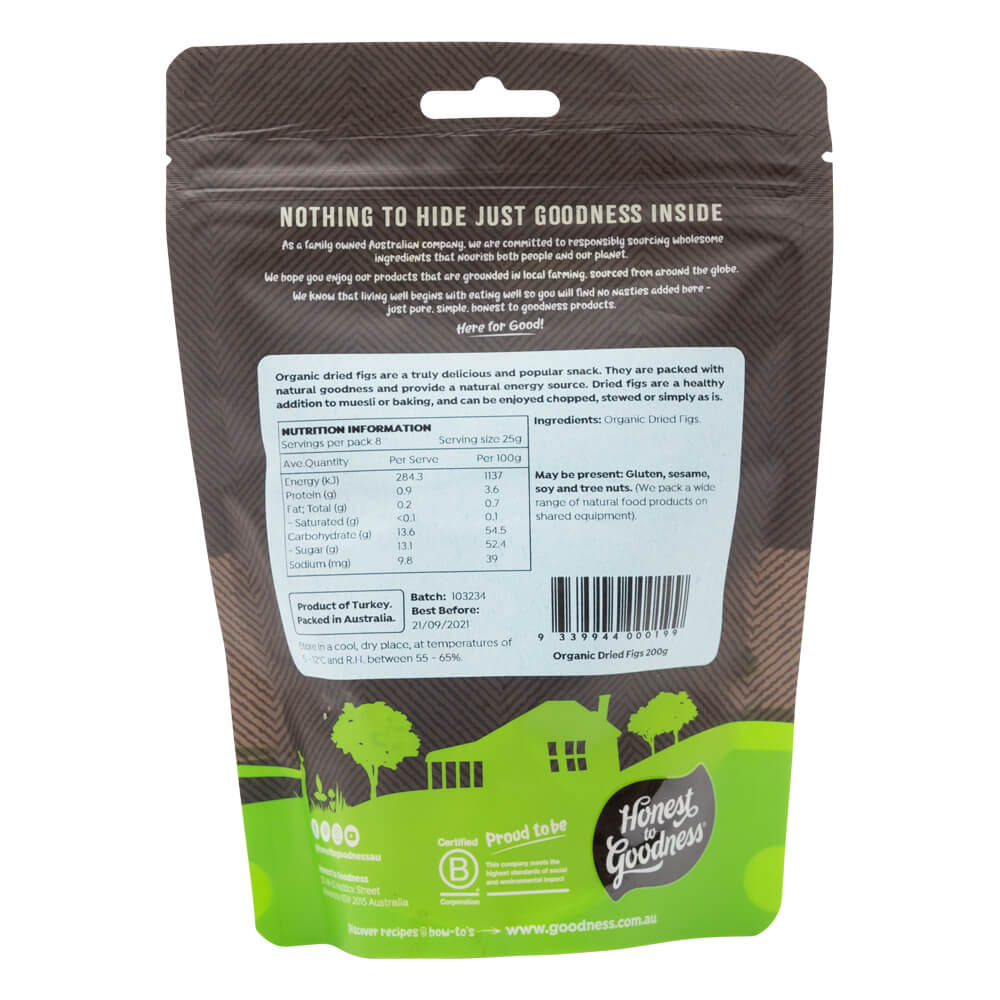 Honest to Goodness Organic Dried Figs