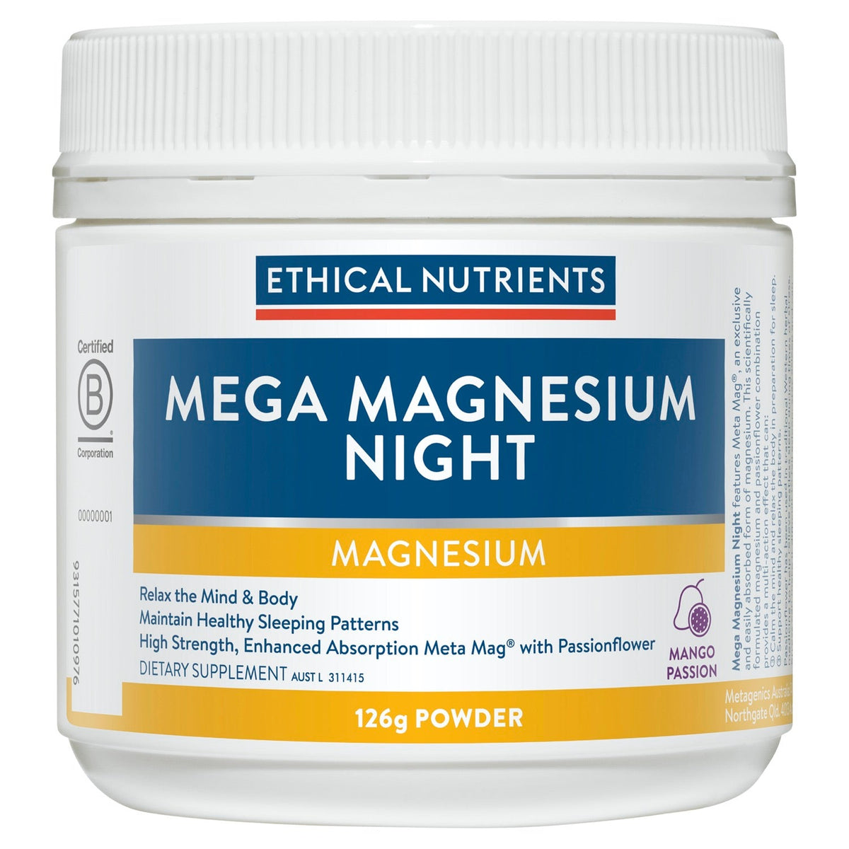 Ethical Nutrients Mega Magnesium Night Powder