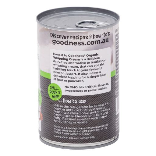 Honest To Goodness Organic Coconut Whipping Cream