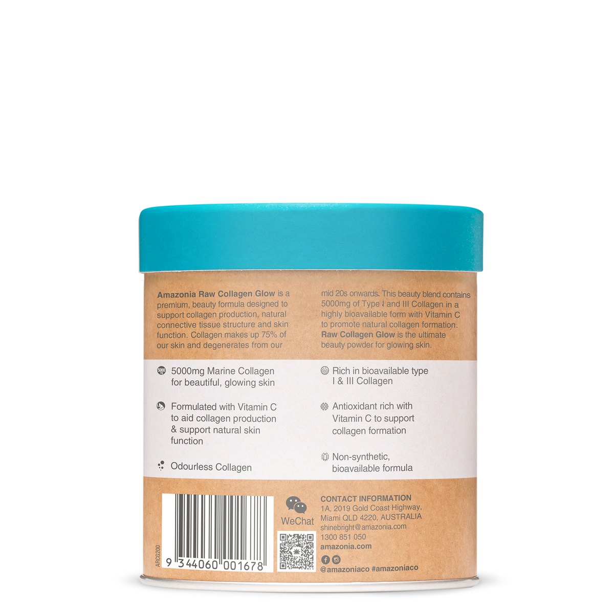 Amazonia Raw Beauty Collagen Glow Wild Berry Powder