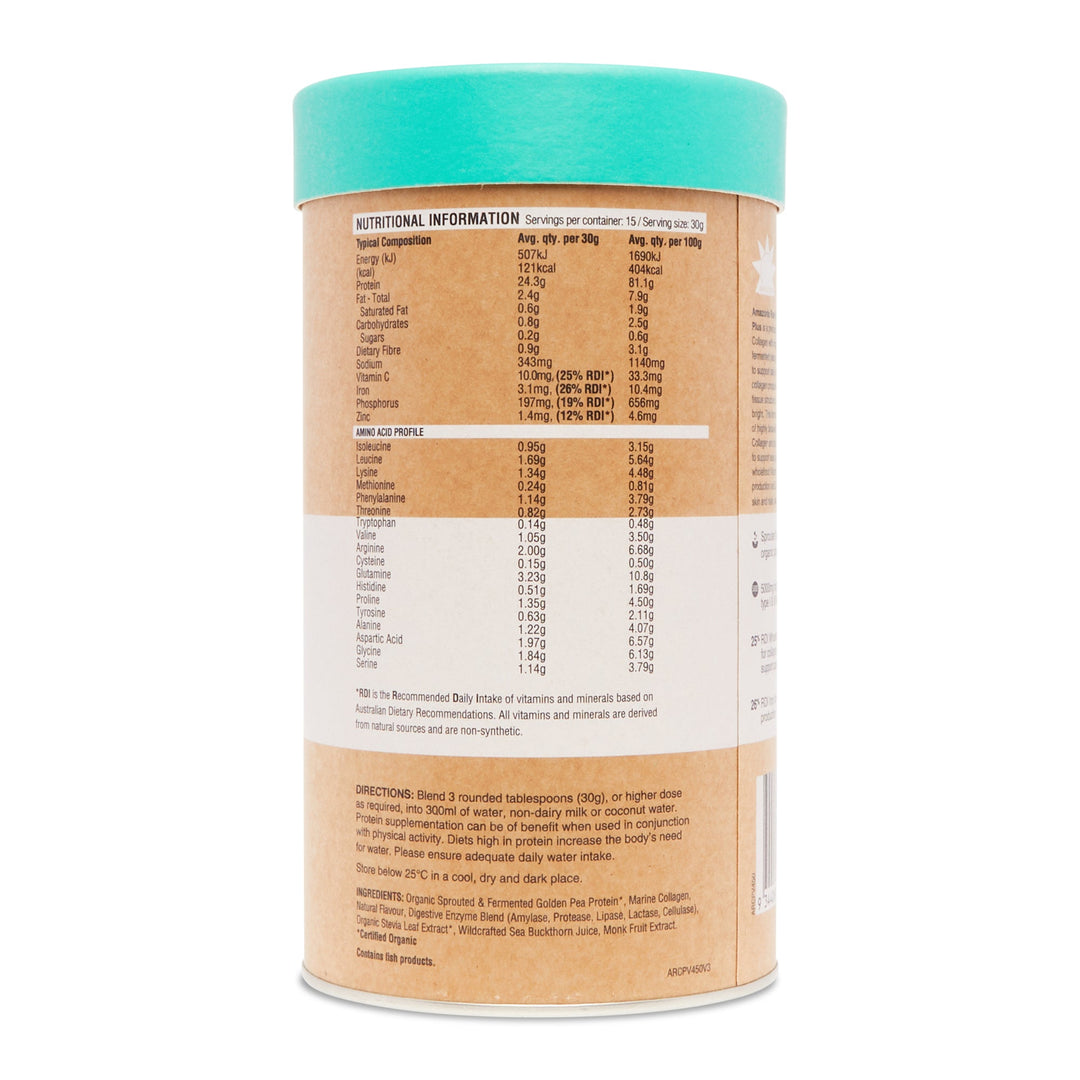 Amazonia Raw Collagen Protein Vanilla Maple Powder